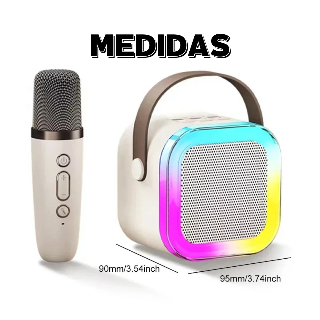 Party Sync - Mini Bocina Karaoke con Micrófono Inalámbrico