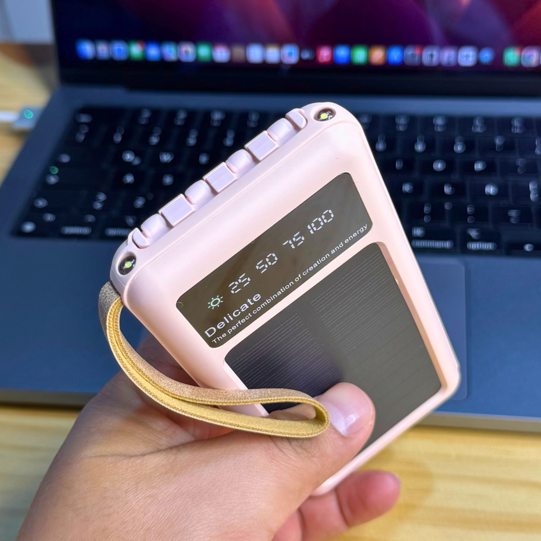 SolarGo 8K – Power Bank 8000 mAh con Panel Solar y Linterna
