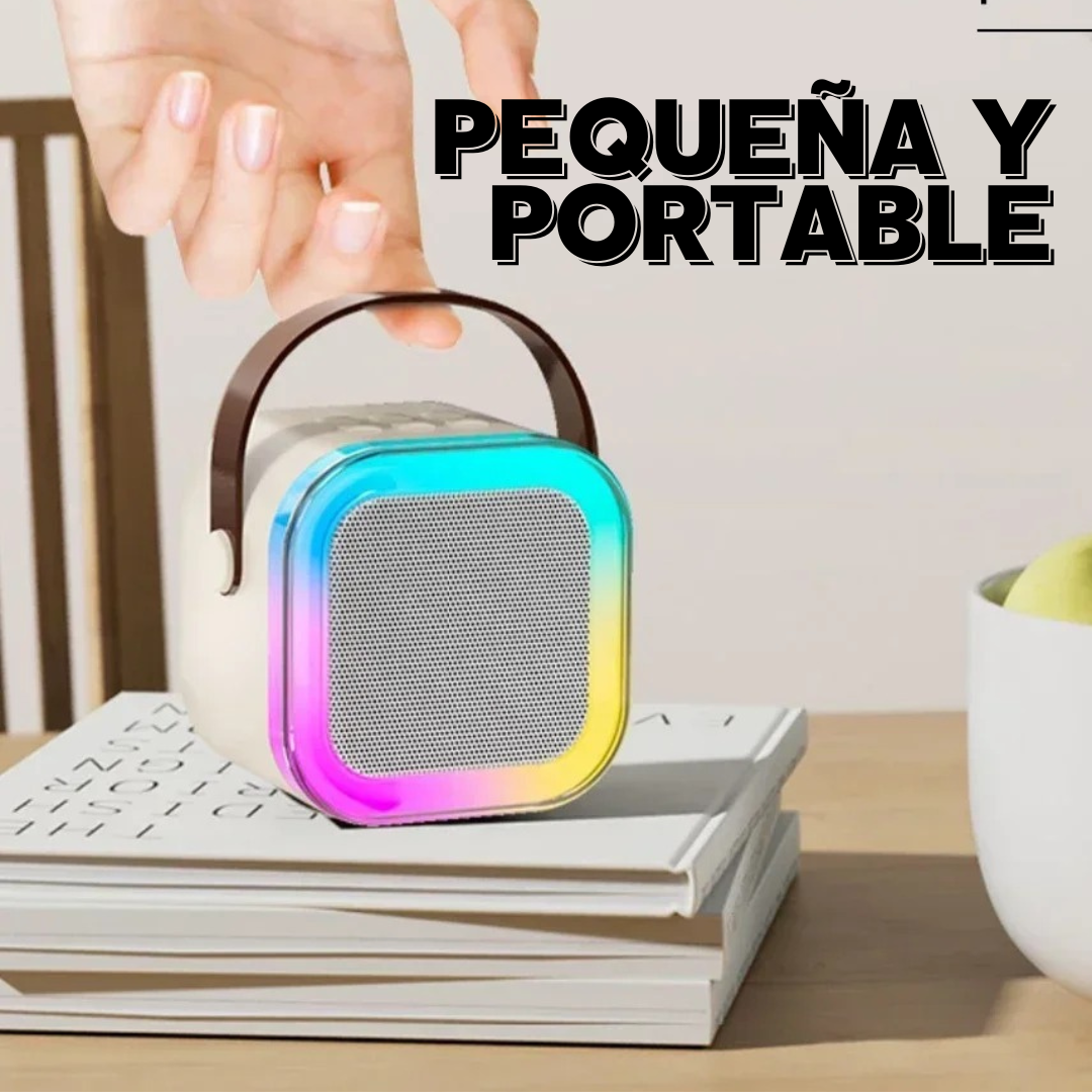 Party Sync - Mini Bocina Karaoke con Micrófono Inalámbrico