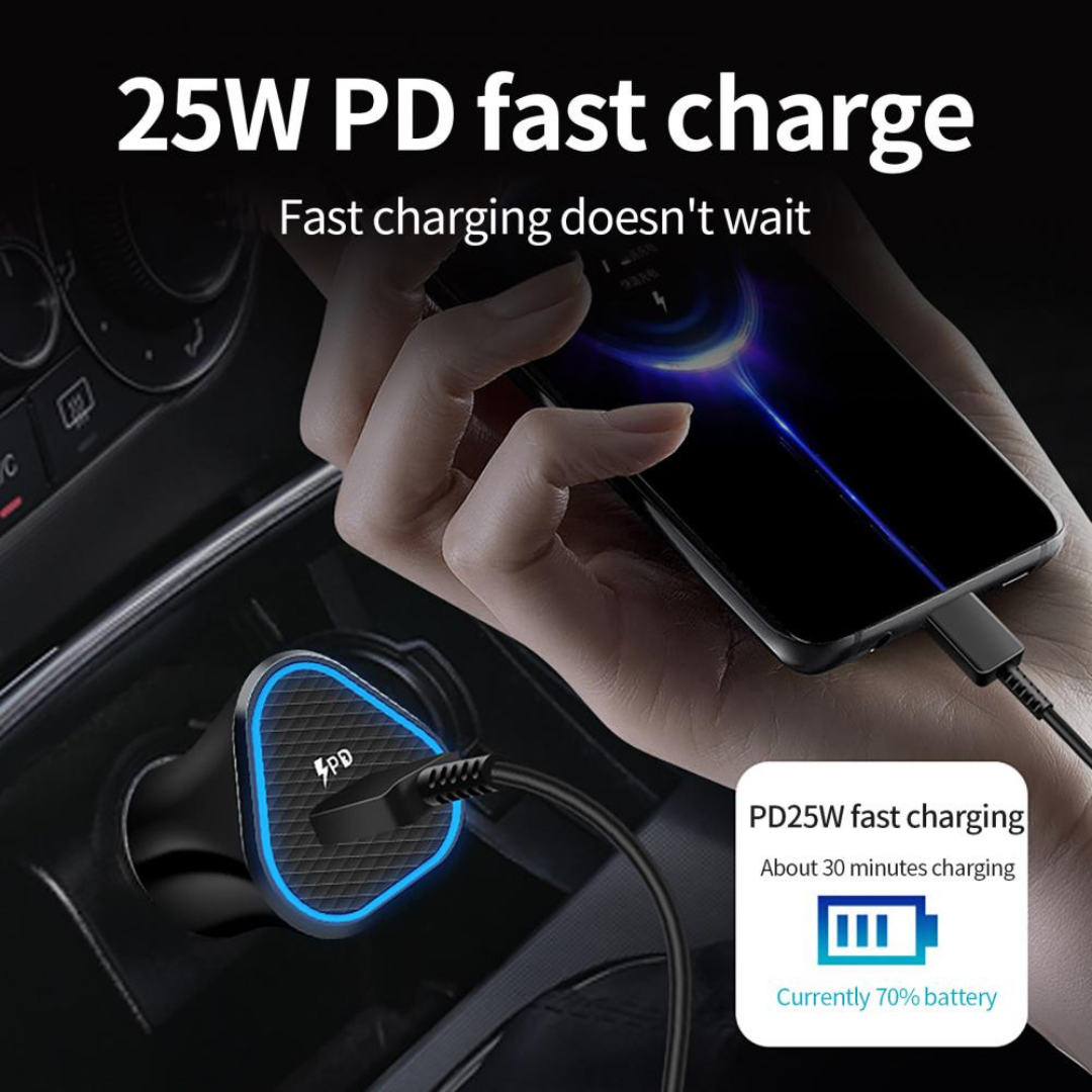 CarCharge Pro 25W – Cargador de Auto Inteligente Tipo C
