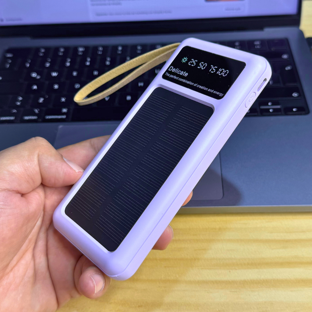SolarGo 8K – Power Bank 8000 mAh con Panel Solar y Linterna