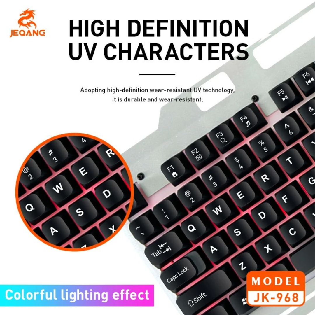 GameFusion JK-968 – Combo Teclado y Mouse Gaming RGB por Cable