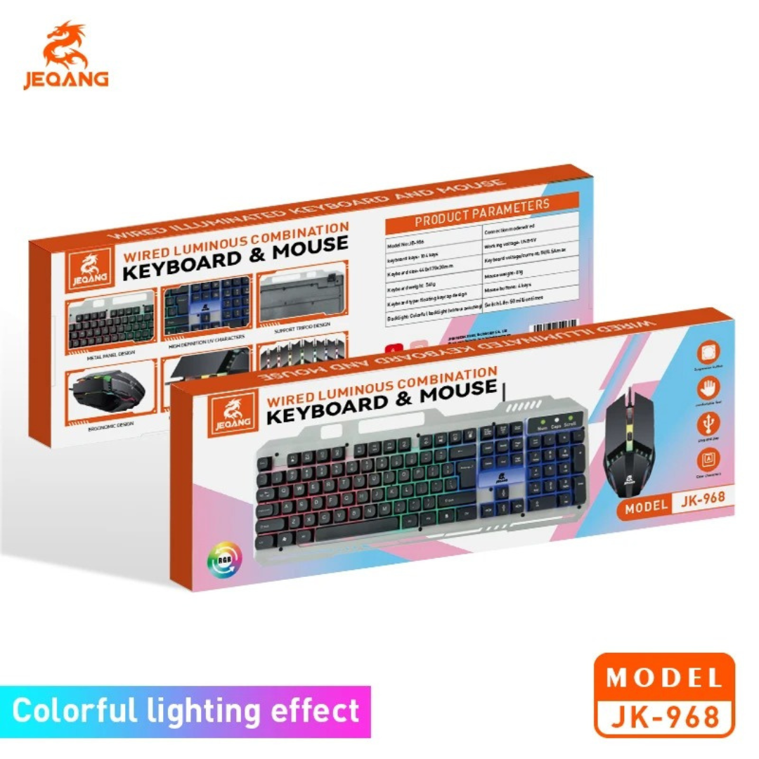GameFusion JK-968 – Combo Teclado y Mouse Gaming RGB por Cable