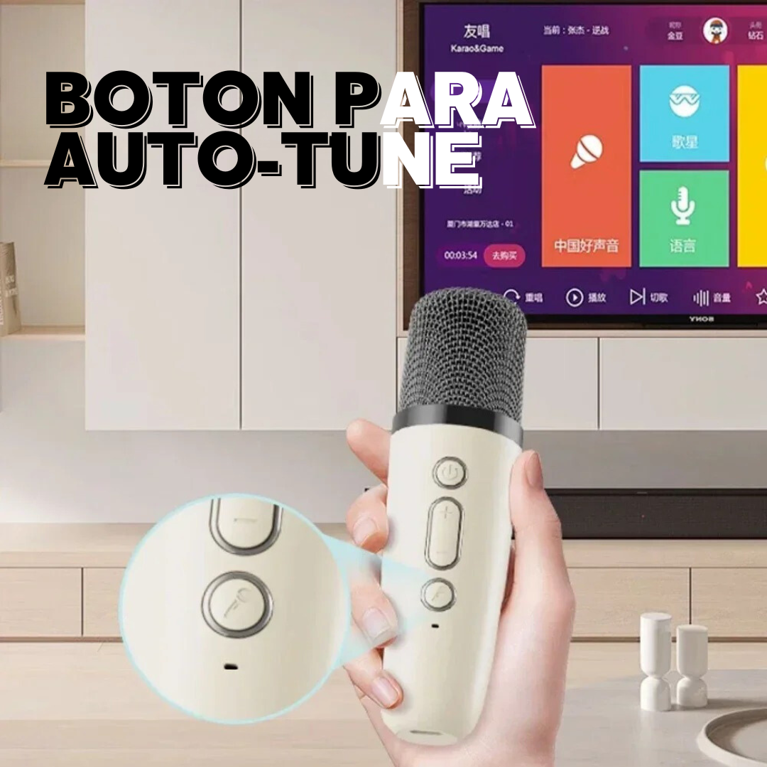 Party Sync - Mini Bocina Karaoke con Micrófono Inalámbrico