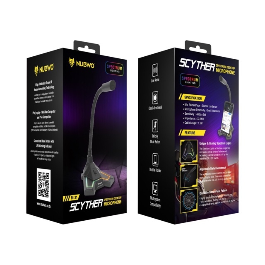 Nubwo Scyther M-31 – Micrófono Gaming USB con RGB