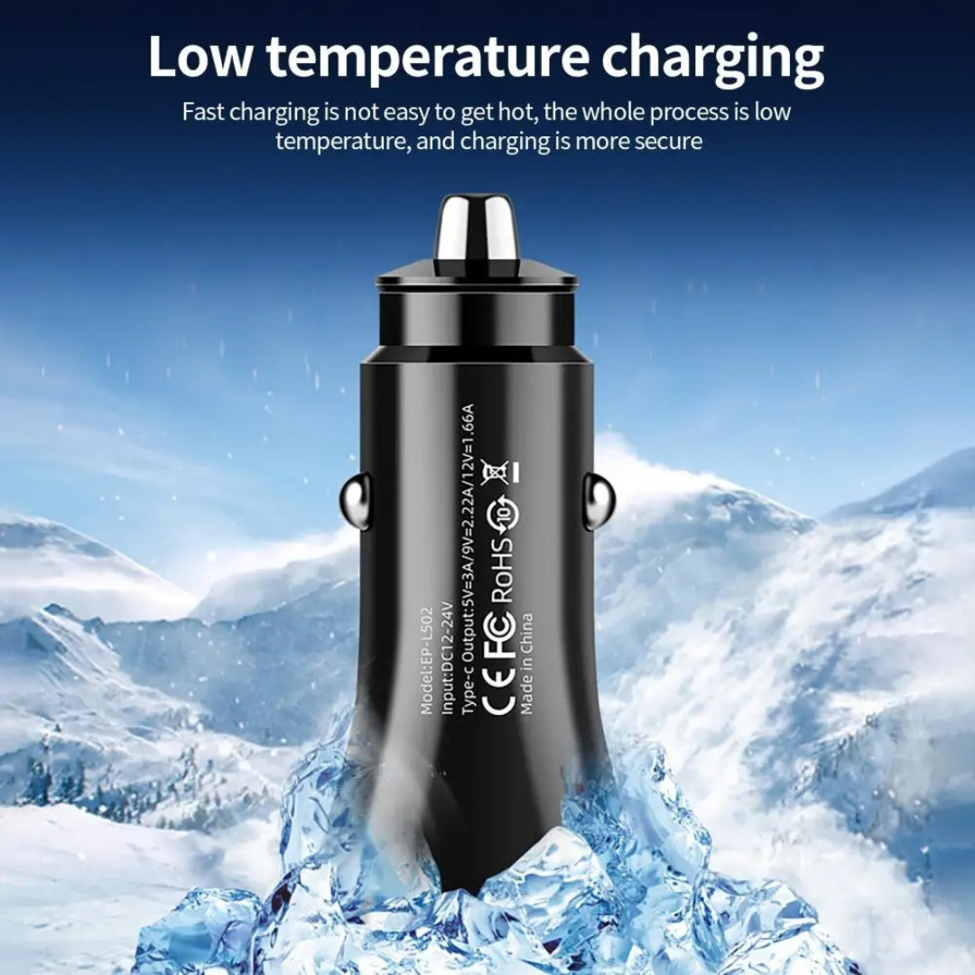 CarCharge Pro 25W – Cargador de Auto Inteligente Tipo C
