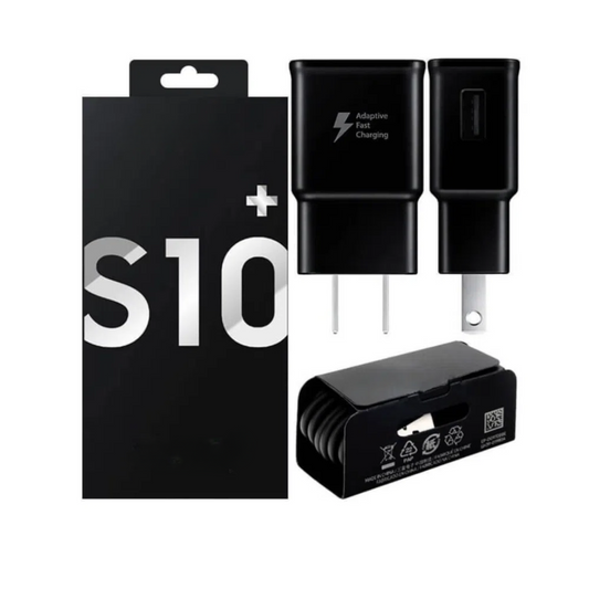 Cargador S10+ con cable USB tipo C - Carga Rapida