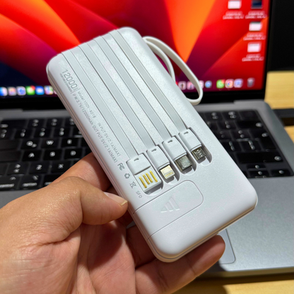 PowerGo Elite 12K – Power Bank 12 000 mAh con Cable Integrado
