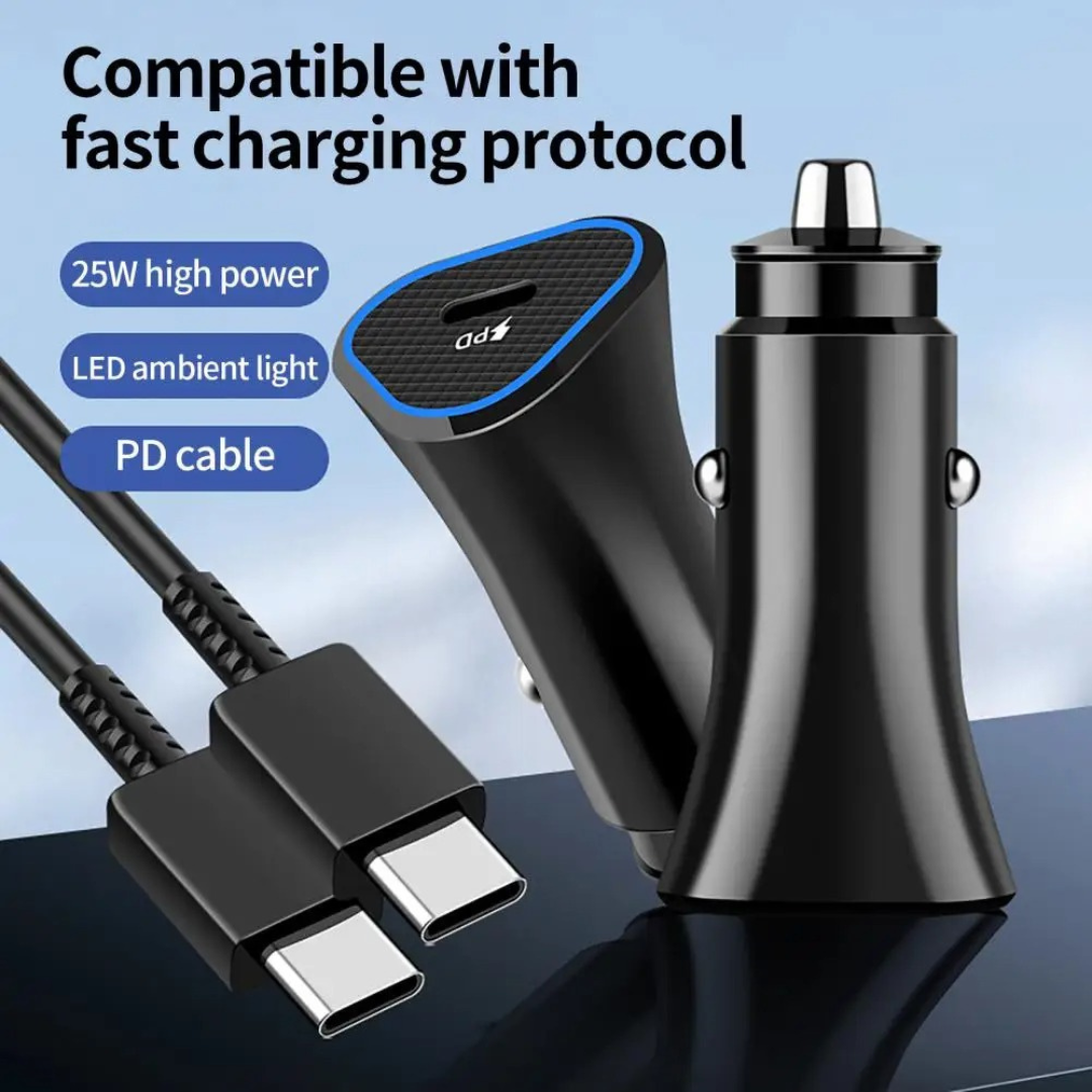 CarCharge Pro 25W – Cargador de Auto Inteligente Tipo C