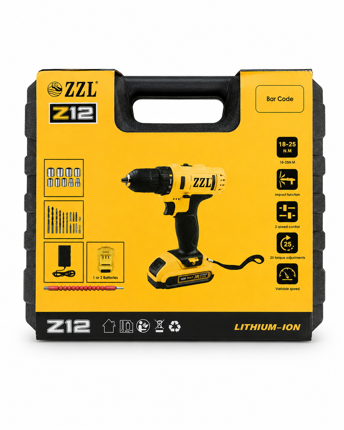 ZZL HomeFix Kit | Taladro Inalámbrico con Accesorios para el Hogar