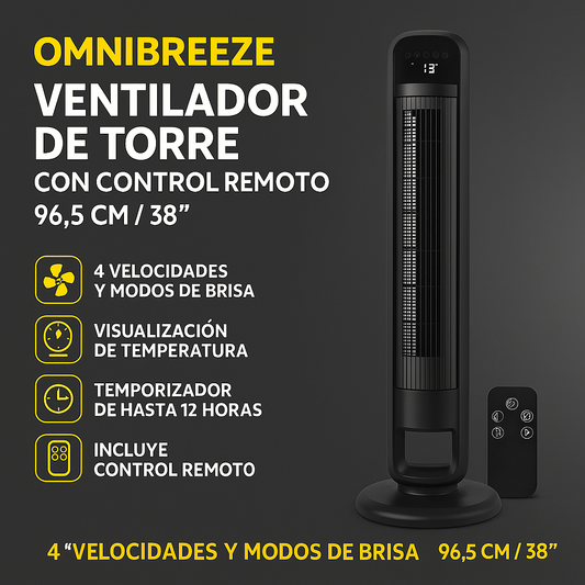 OmniBreeze Ventilador de Torre con Control Remoto 96.5 cm / 38”